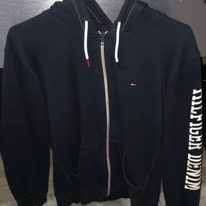 TOMMY HILFIGER ZIP UP HOODIE BLUE WHITE RED EXCELLENT CONDITIOND